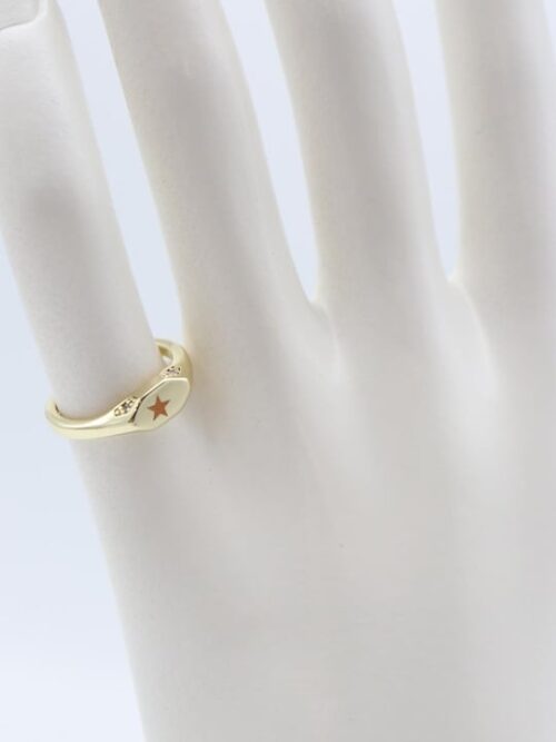 Gold renk yıldız detaylı serçe parmak yüzüğü (ayarlamalı)