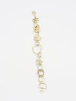 Gold renk kalp yıldız yonca detaylı bileklik