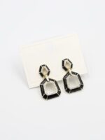 Gold renk siyah mineli sallantılı küpe