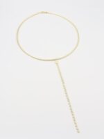 Gold renk zincir sallantılı tasarım choker kolye