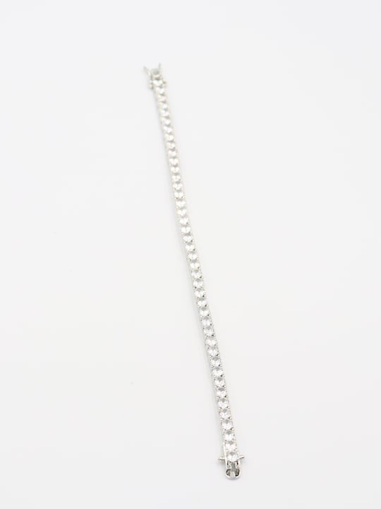 Silver döküm su yolu 4mm taşlı bileklik