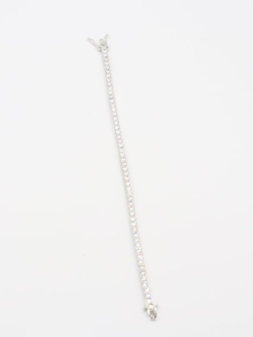 Silver döküm su yolu 3mm taşlı bileklik