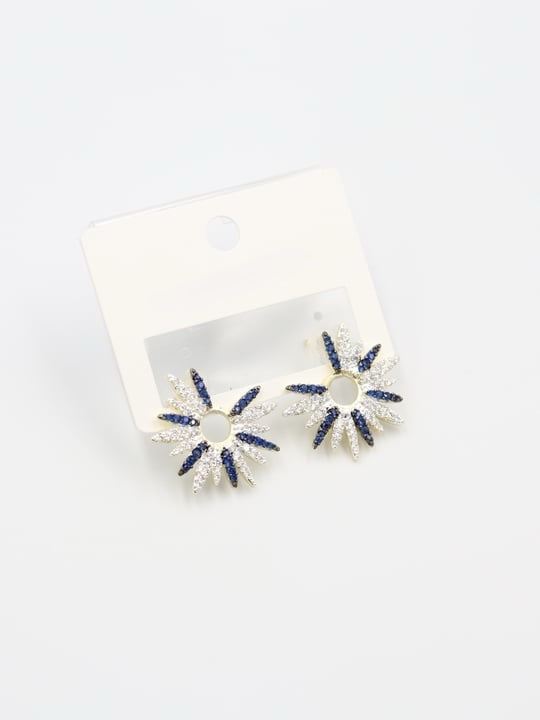 Beyaz lacivert taşlı küpe