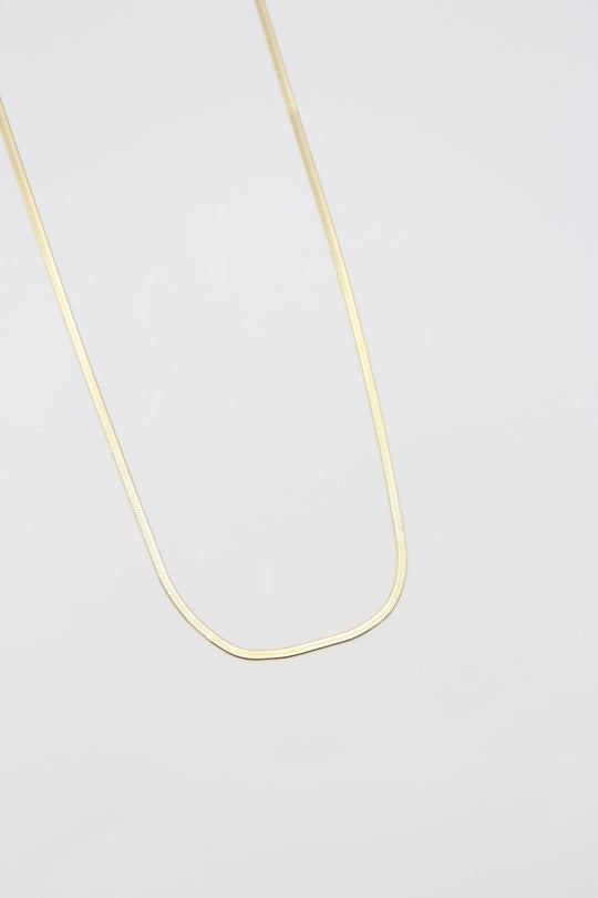 Gold renk ince yassı italyan zincir kolye