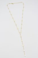 Gold renk pul pul detaylı Y kolye