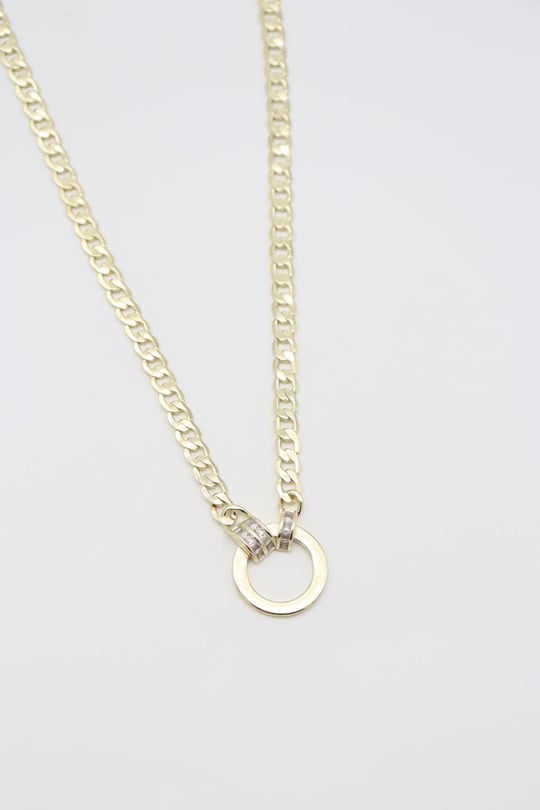 Gold renk halka uçlu kolye