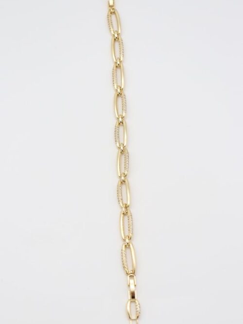 Gold renk oval zincirli bileklik