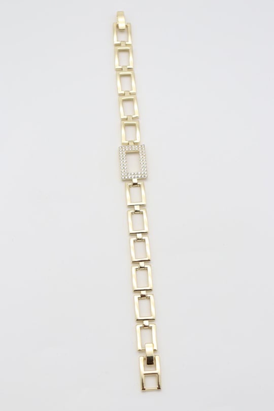 Gold renk kare kare zincir bileklik