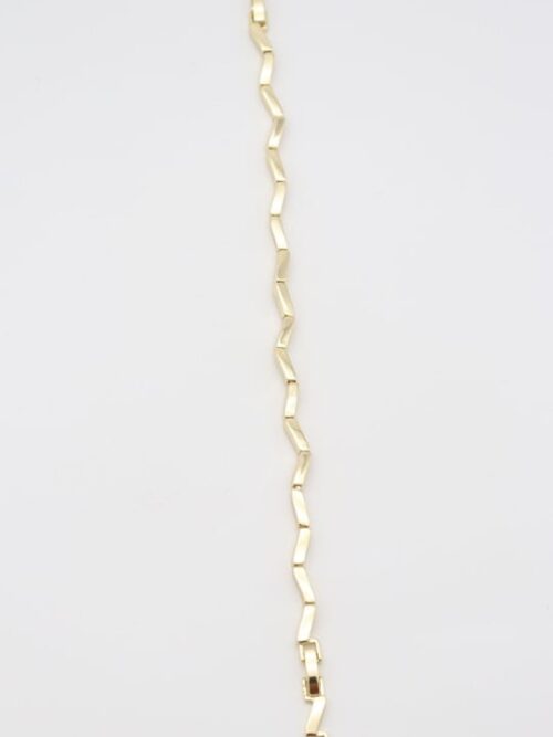 Gold renk zigzag plaka bileklik