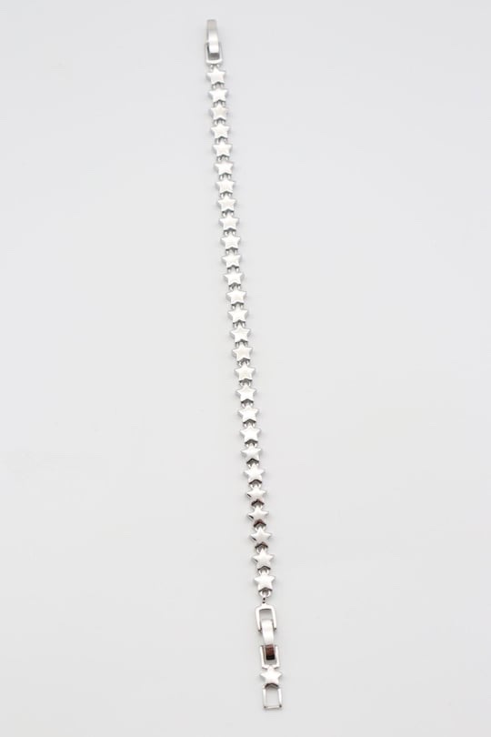 Silver renk düz plaka yıldız bileklik