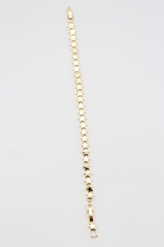 Gold renk düz plaka yıldız bileklik