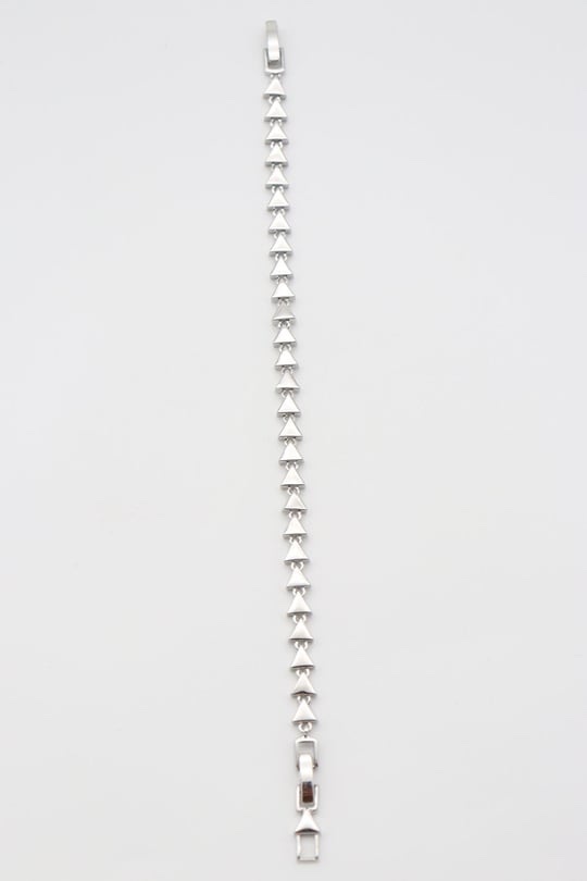 Silver renk düz plaka üçgen bileklik