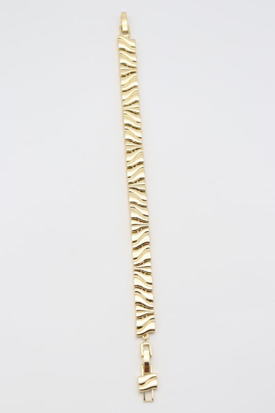 Gold renk desenli kalın plaka bileklik