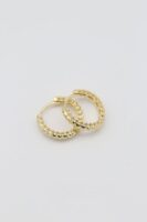 Gold renk desenli halka küpe (15mm)