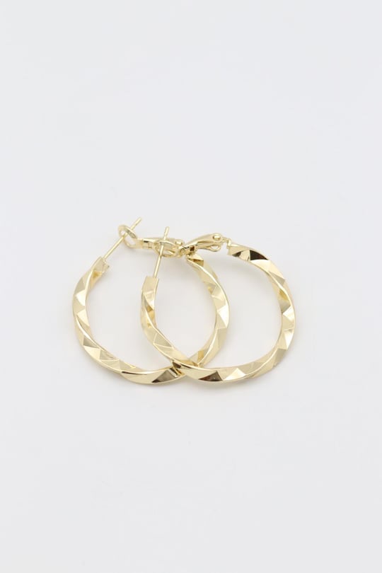 Gold renk desenli halka küpe (30mm)