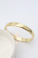 Gold renk düz plaka kelepçe bileklik