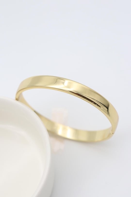 Gold renk düz plaka kelepçe bileklik