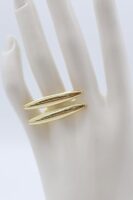 Gold renk çift sıra plaka yüzük