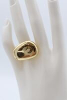 Gold renk oval plaka yüzük