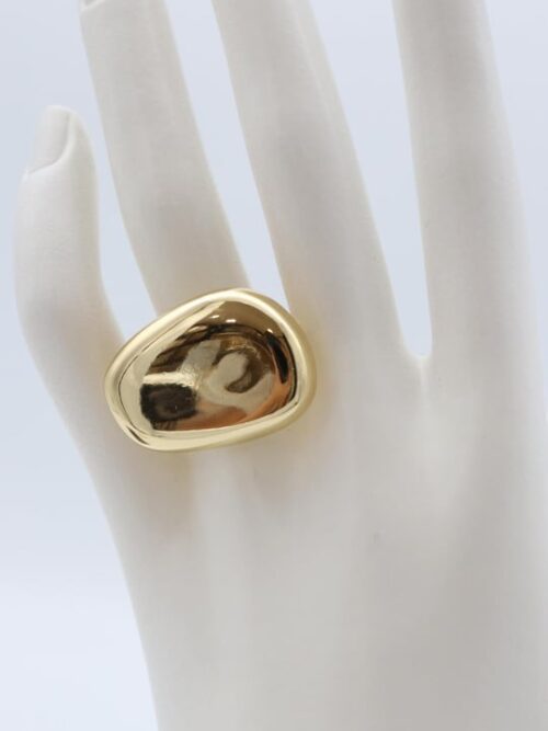 Gold renk oval plaka yüzük