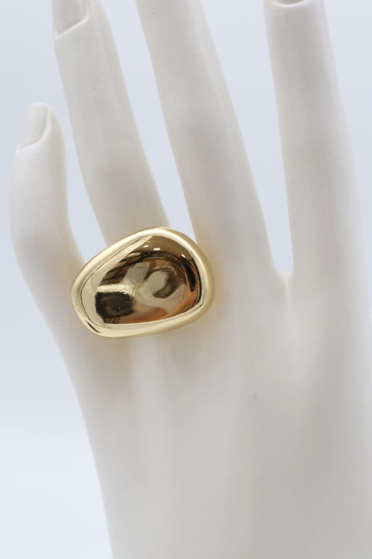 Gold renk oval plaka yüzük