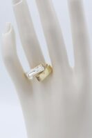 Gold renk tek tarafı taşlı yüzük