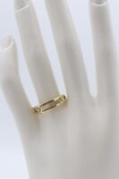 Gold renk ara ara taşlı çift sıra yüzük (8numara)