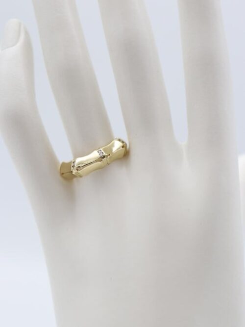 Gold renk mini taş detaylı kemik yüzük