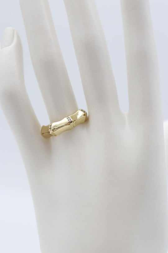 Gold renk mini taş detaylı kemik yüzük