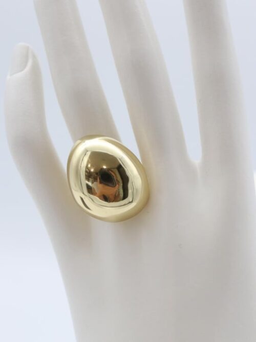 Gold yuvarlak plaka yüzük