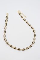 Gold renk kahverengi mineli choker boy kolye