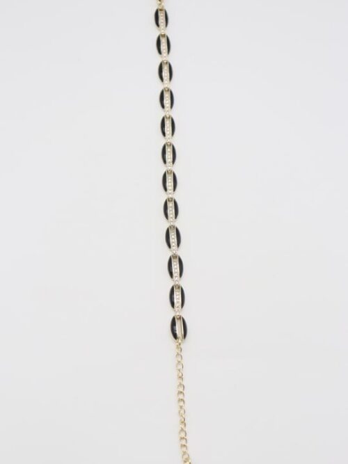 Gold renk siyah mineli ayarlanabilir bileklik