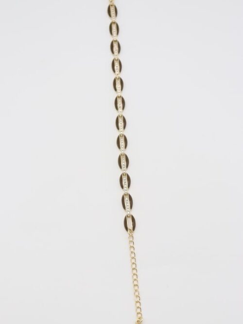 Gold renk kahverengi mineli ayarlanabilir bileklik