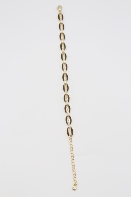 Gold renk kahverengi mineli ayarlanabilir bileklik