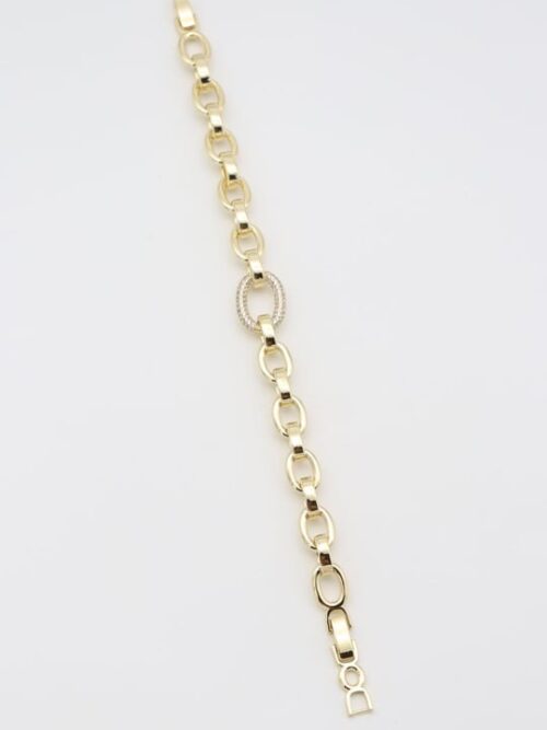 Gold renk ortası taş detaylı halka bileklik