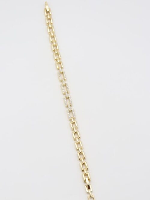 Gold renk ortası taş detaylı kare bileklik