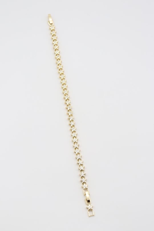 Gold renk mini taş detaylı yıldız bileklik