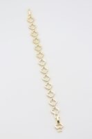 Gold renk içi boş tırtıklı yonca bileklik