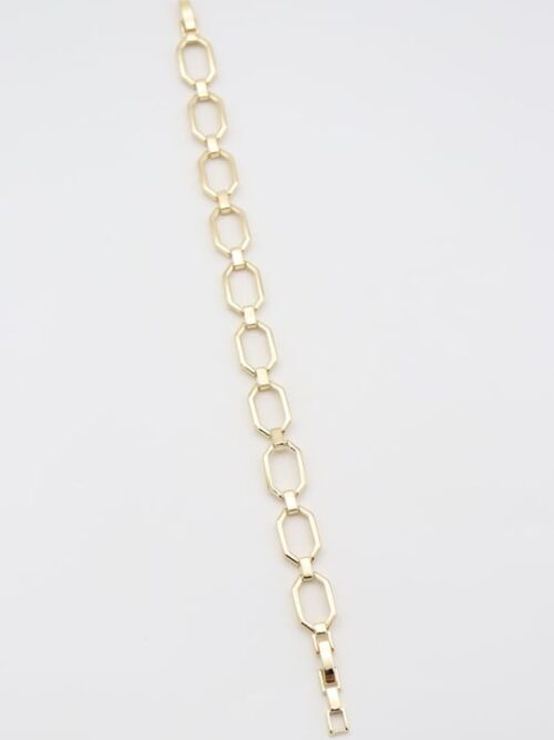 Gold renk köşeli düz plaka bileklik