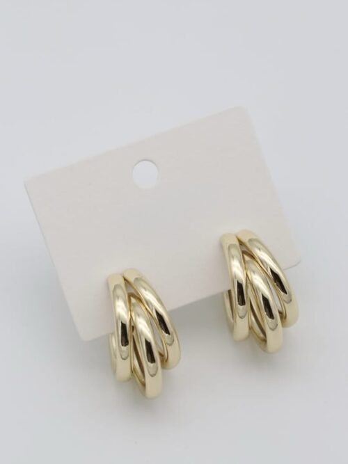 Gold renk 3 dilim halka küpe