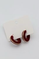 Bordo kadife kaplama halka küpe