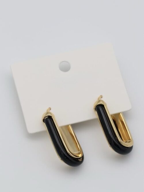 Siyah mineli u küpe