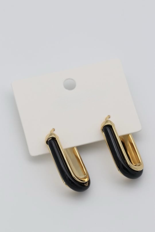 Siyah mineli u küpe