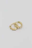 Gold renk taş detaylı mini halka küpe (12mm)