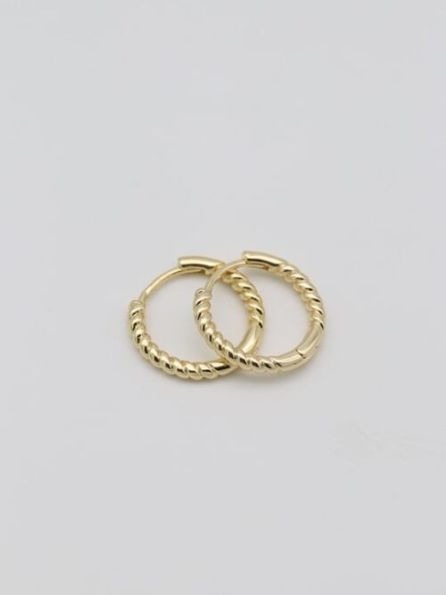 Gold renk ince burgu küpe (17mm)