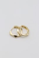 Gold renk köşeli desenli halka küpe (20mm)