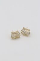 Gold renk taşlı çok görünümlü küpe (12mm)