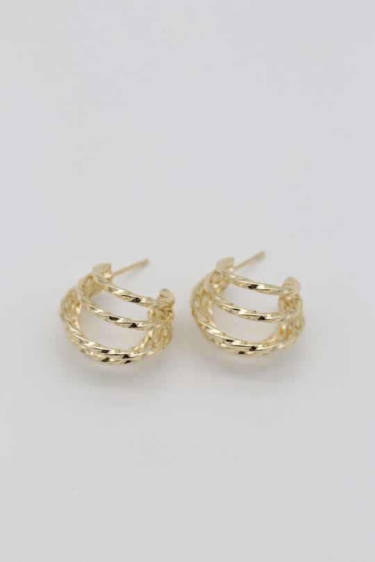 Gold renk çoklu burgu küpe (20mm)