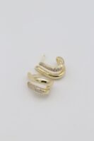 Gold renk Taş ve plaka birleşik küpe (20mm)