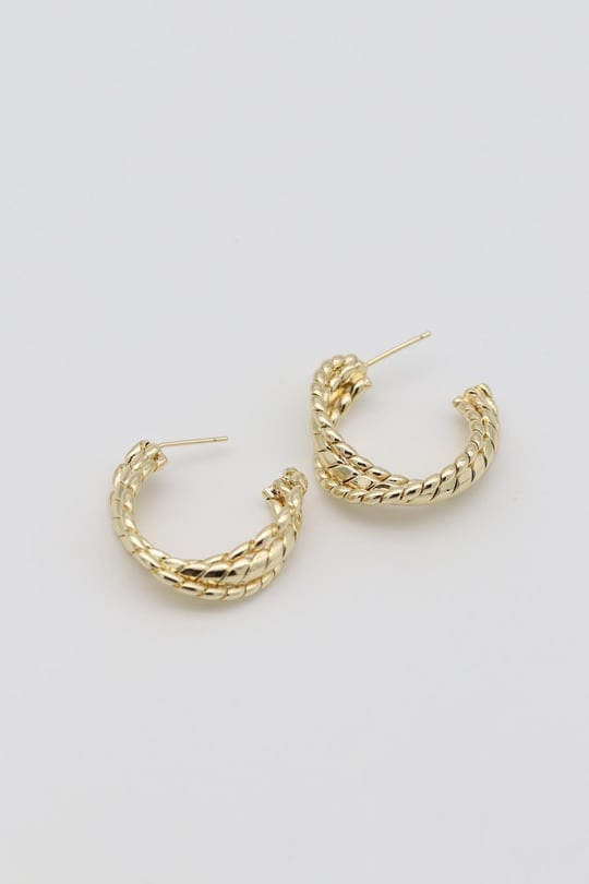 Gold renk sarmal burgu halka küpe (27mm)